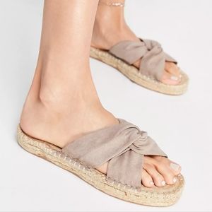 Faux suede sandals
